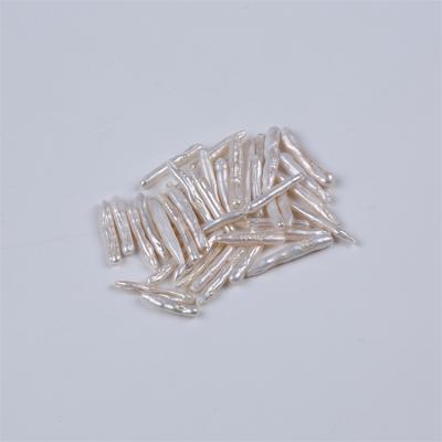 China Jewelry Making 25-33mm Long Irregular Baroque Biwa Freshwater Loose Pearl for sale