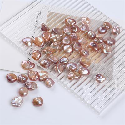 China Jewelry Making Wholesale 9-11mm Rose Color Freshwater Keshi Pearls Shape Loose Beads for sale