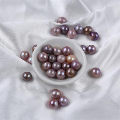 China Jewelry Making 12-13mm Natural Round Edison Shape Purple Pearls For Jewelry Making for sale