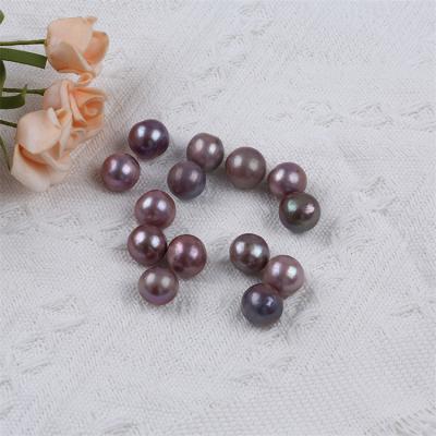 China Jewelry Making Wholesale 14mm Large Loose Round Purple Cultured Edison Freshwater Pearls for sale