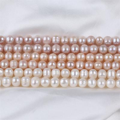 China Jewelry Making 10-11mm White Pink Purple Potato Shape Freshwater Pearl Strands Wholesale Price for sale