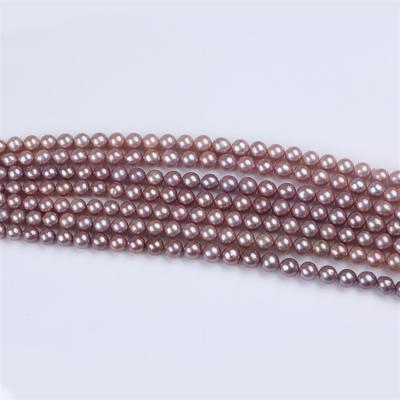 China Jewelry Making Full Round Hole Shape 10-11mm Dyed Purple Pearl Strand Natural Freshwater Pearl for sale