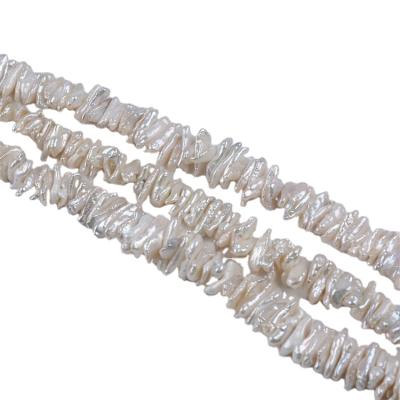 China Jewelry Making 9-16mm Biwa Freshwater Irregular Shaped Pearl Strand for sale