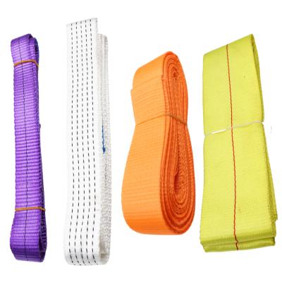 China Customized color 2 ton 20 ton polyester webbing sling endless belt around sling webbing sling round for sale