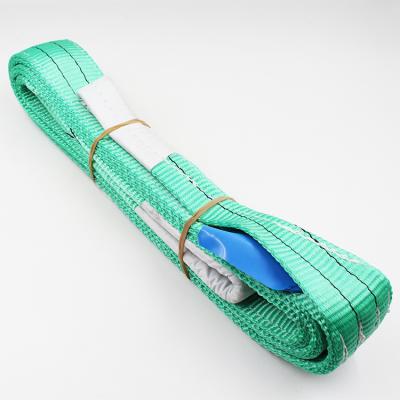 China 60mm Width Green 2 Ton Webbing Slings Polyester Flat Or Becket Eyes Endless for sale