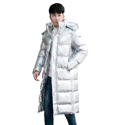 China MJMU43B Viable Big and Tall Winter Fashion Coat Men Hooded Shiny Thickened Warm Coats and Jackets Long Plus Size Coats for sale