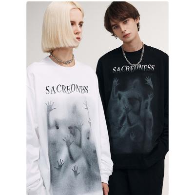 China CMWU22 Viable New Personality INS Psychedelic Humanoid Printing Long Sleeve Crewneck Loose Sweatshirt Graphic Sweatshirt for sale