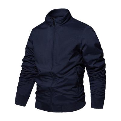 China MJQ42 Solid Color Breathable Logo Sport Windproof Stand Collar Custom Track Jacket Plus Size Spring Jacket for sale