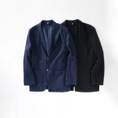 China MXX20 2022 Men's Blazer Canvas Suit Navy Blue Blazer Clothing Men's Casual Breathable Jackets Suit For Men for sale