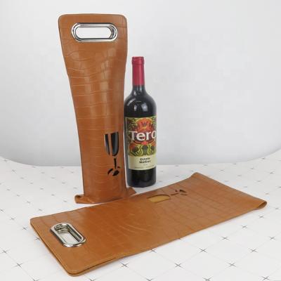 China OEM Insulated Custom Carry Crocodile Print Packaging Insulated Leather Wine Packing Bags for sale