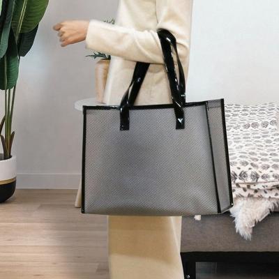 China Fashoion OEM/ODM mesh tote bag durable abrazine grocery tote handbag custom shopping bag for daily use for sale