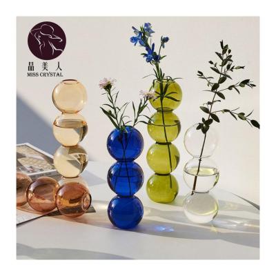 China MissC Contemporary Nordic Plant Vases INS Table Crystal Flower Vase Bubble Ball Glass Decor Wedding Decorative Vases for sale