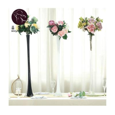 China Missc Amazon Decoration White Black Flower Coastal Hot Selling Tall Vase Best For Wedding Centerpiece for sale