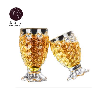 China High Quality Pineapple Shape Crystal Glass Wine Cup For Wedding And Restaurant Party The Little Mermaid Glass Cup For Dinner for sale