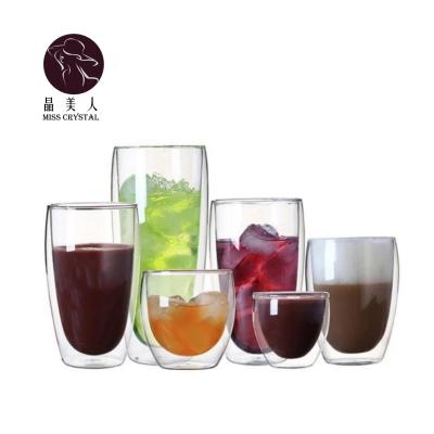 China Minimalist 80-450ml Double Wall Shot Wine Beer Glass Espresso Coffee Mug Heat Resistant Glasses for sale