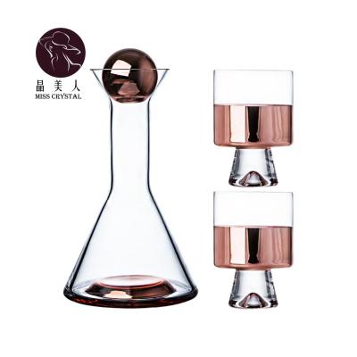 China Viable Gradient Glass Smoked Color Pitcher Cold Water MissC Jug Copper Clad Bar Kitchen Home Utensils for sale