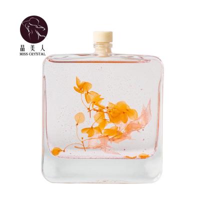 China Artistic Ins Nordic Style No Fire Clear Diffuser Bottle 100ml Square Glass Diffuser Bottle For Wedding And Office for sale