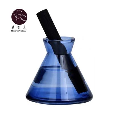 China INS Artistic Nordic Style No Fire 200ml Cone Shape Clear Glass Diffuser Bottle Creative Ornaments For Wedding And Office for sale