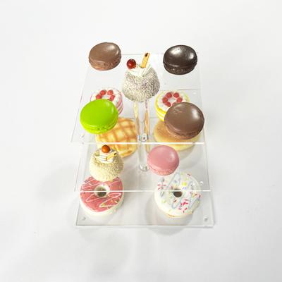 China Wholesale Food Decoration Christmas Cupcake Stand 3 4 5 Tier Clear Acrylic Square Tower Cake Display Stand for sale