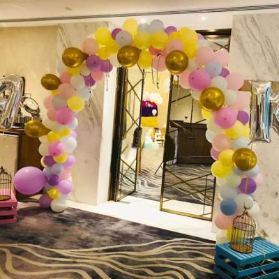 China Birthday Party Decorations Aluminum Collapsible Fashion Round Balloon Ring Arch Stand Backdrop for sale