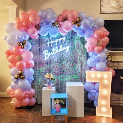 China Wedding @ Wedding Decoration @Birthday Square Balloon Movement Wind Party Decoration Clear Shimmer Sequin Wall Panel Backdrop for sale