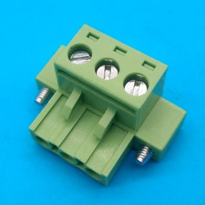 China Plastic green FPC spare dinkle plug-in PCB screw terminal block electrical pluggable connectors for sale