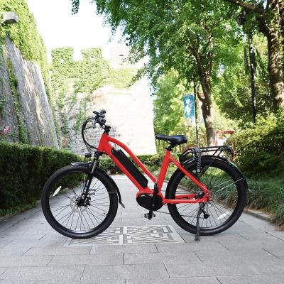 China Aluminum Alloy Bicycle E Drive UK Electric Warehouse Mid Bike 36v Ebike Manufacture 250w Ebike M400 Bafang Mid Drive Women Electric Bike for sale