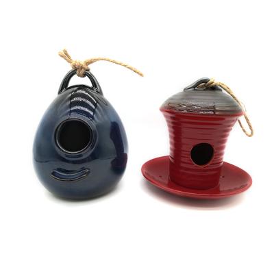 China Breathable Hot Selling Personalized Fashion Custom Mini Mini Ceramic Birdhouse Creative Handmade Aviary for sale