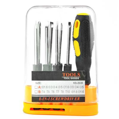 China Plastic 8 in 1 Screwdriver Set Professional Screwdriver Bits Kit Electronics Repair Tool Set for sale