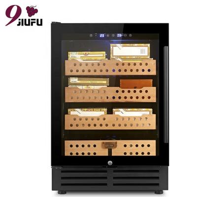 China Hotel Fan Cooling No Frost Cigar Humidor Design Built-in Cigar Cabinet For Lobby Exhibition for sale