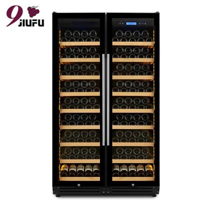 China Frostless 2021 side by side strong wine cabinet OEM 154 bottles wine fridges for sale for sale