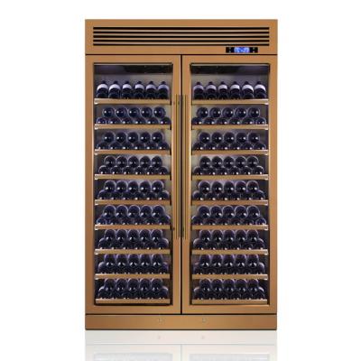 China Hotel Wine Cooler Cabinet 200 Bottles Full Stainless Steel 304 Wine Fridge Commercial for sale