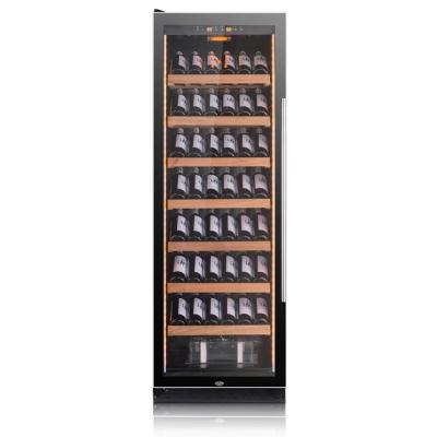 China Hotel Wine Bottle Fridge 154 Bottles Wine Display Fridge Single Zone Cooler for sale