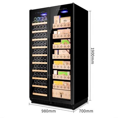 China Large Strong Frostless Electric Display Cabinet Wine Cooler Cigar Humidor for Hotel or Private Club for sale