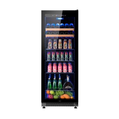 China Hotel Beverage Cooler Display 288L Full Door Wine Fridge Glass Beverage Fridge for Bar or Household for sale