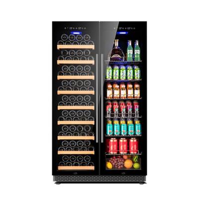 China Hotel Large Double Door Beverage Cabinet Wine And Beverage Cooler Compressor Refrigerator for sale