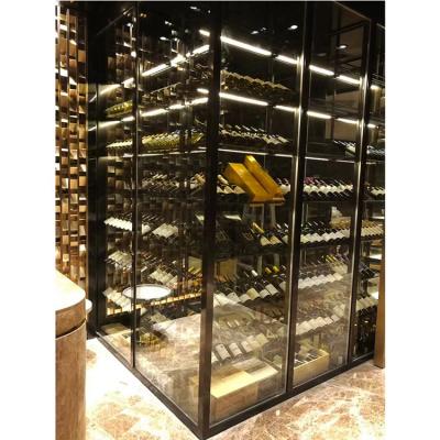 China Modern Hotel Glass Wine Display With Humidity And Temperature Controllers Wine Cabinet for sale