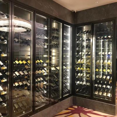 China Hotel Wine Cellar Interior Design Drinks Display Stainless Steel Door And Strong Compressor Wine Cooler for sale