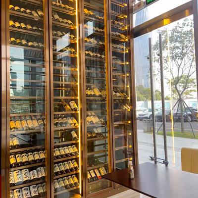 China Hotel Customized Wine Cellar And Stainless Steel Material Wine Display Freezer for sale