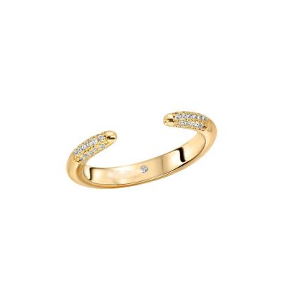 China FASHIONABLE Vermeil 925 Sterling Silver Diamond Tusk Ring Gold Hot Selling Manufacture for sale