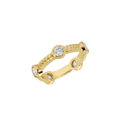 China FASHIONABLE Gold Vermeil 925 Sterling Silver Diamond Rope Finger Ring for Girls for sale