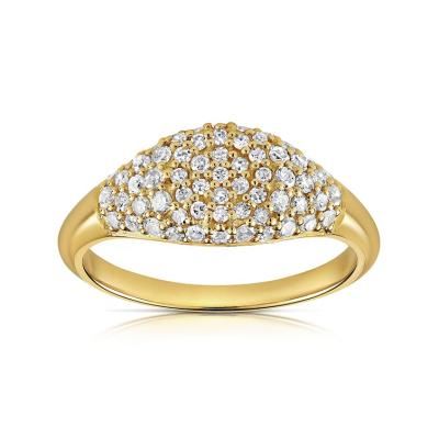 China CLASSIC Fashion Design 18k Gold Plated 925 Sterling Silver Brilliant Moissanite Paved Diamond Rings for sale