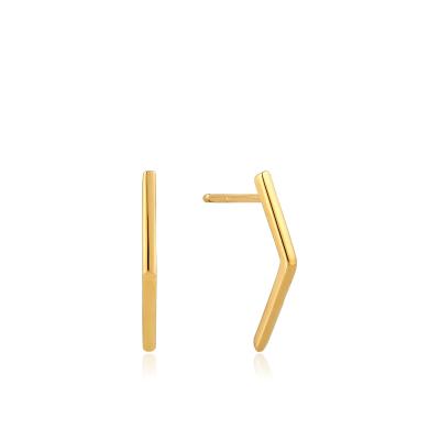 China CLASSIC Women Fashion 18k Gold Plated 925 Sterling Silver Bar Earring Studs 925 for sale