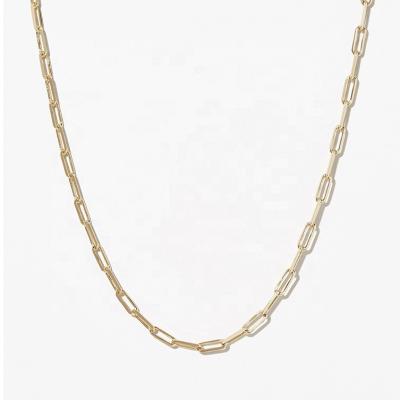 China TRENDY Women Statement 18k Gold Plated Chunky Necklace 925 Sterling Silver Link Chain Necklace for sale