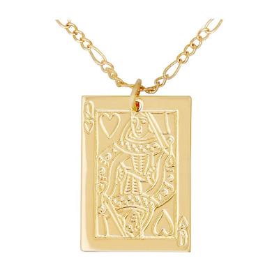 China 2021 TRENDY hot selling gold plated 925 sterling silver queen of hearts charm necklace 18k for sale