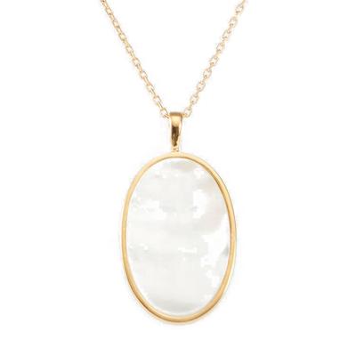 China CLASSIC 18k Gold Plated 925 Sterling Silver Oval Pearly Gold Necklace Choker for sale