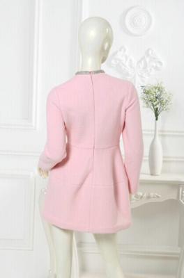 China Plus Size Long Sleeve Round Collar  Womens Casual Clothing Pink Dress for Adults for sale