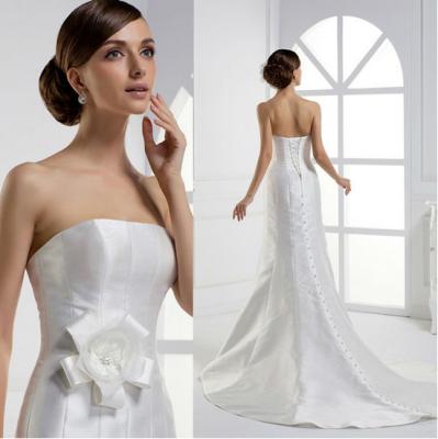 China Strapless Floor Length Female Simple Elegant Wedding Dresses Can Be Personalized for sale