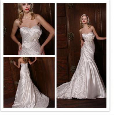 China Empire Waist Pleated Simple Elegant Wedding Dresses of Wipes Bosom for sale