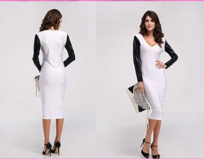 China Custom Generous Fashion Women Midi Bodycon Dress Of Polyester / Cotton for sale